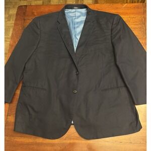 Saddlebred 57R Navy Blue 100% Cotton Mens Blazer Suit Jacket Sport Coat